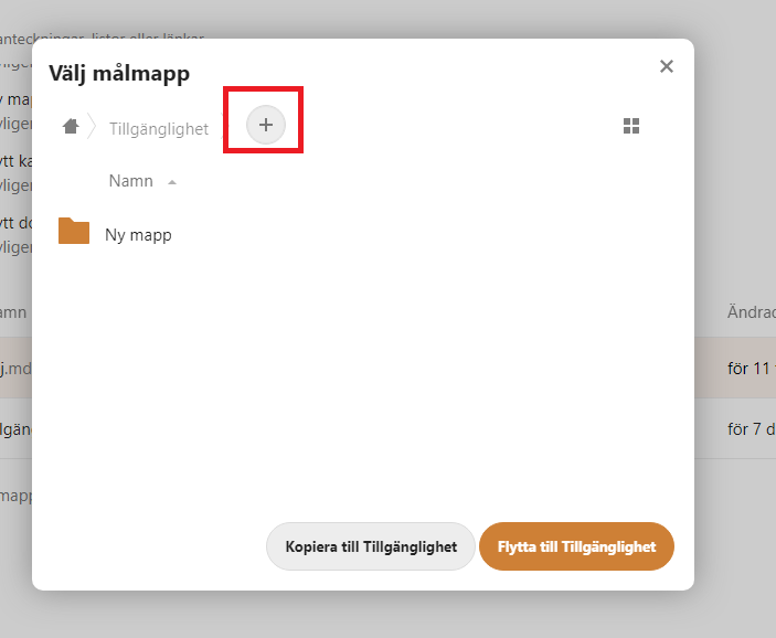 Plus button to add new file is marked in modal. 