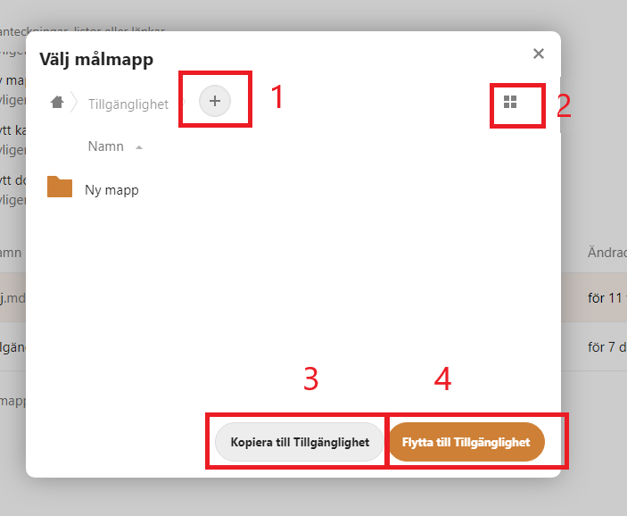 Modal for move or copy files show incorect focus order.