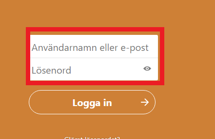 Sign in page username and password field are marked.