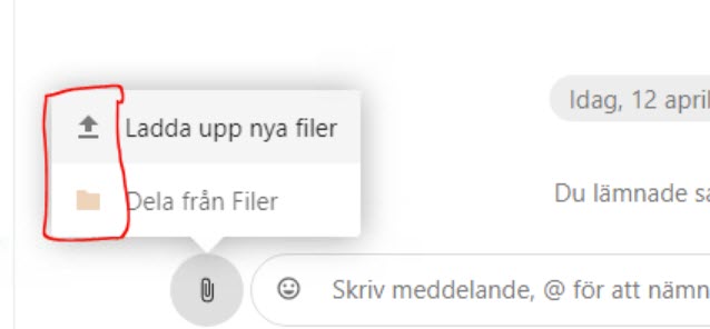 Icons in menu for attach new files is marked. 