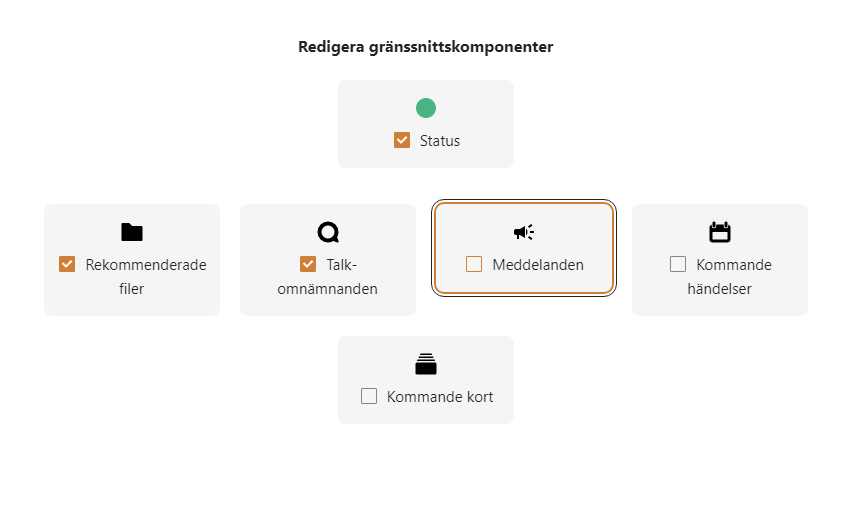 Interface setting on startpage in marked.