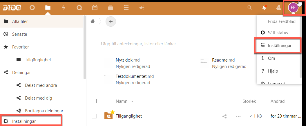 Settings label used in multiple places.