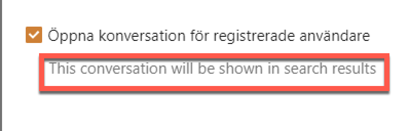 Text displyed under checkbox is marked. 