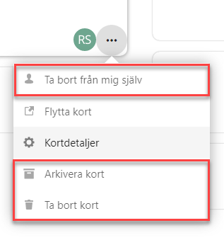 Dropdown menu with marked buttons.