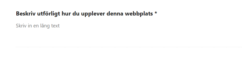 Form field with a light grey line to mark a textbox. 