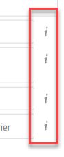 Information icons beside input field is marked. 