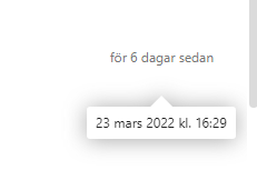 Tooltip for date.