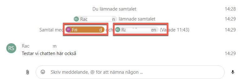 Named in chat window with coloured background.