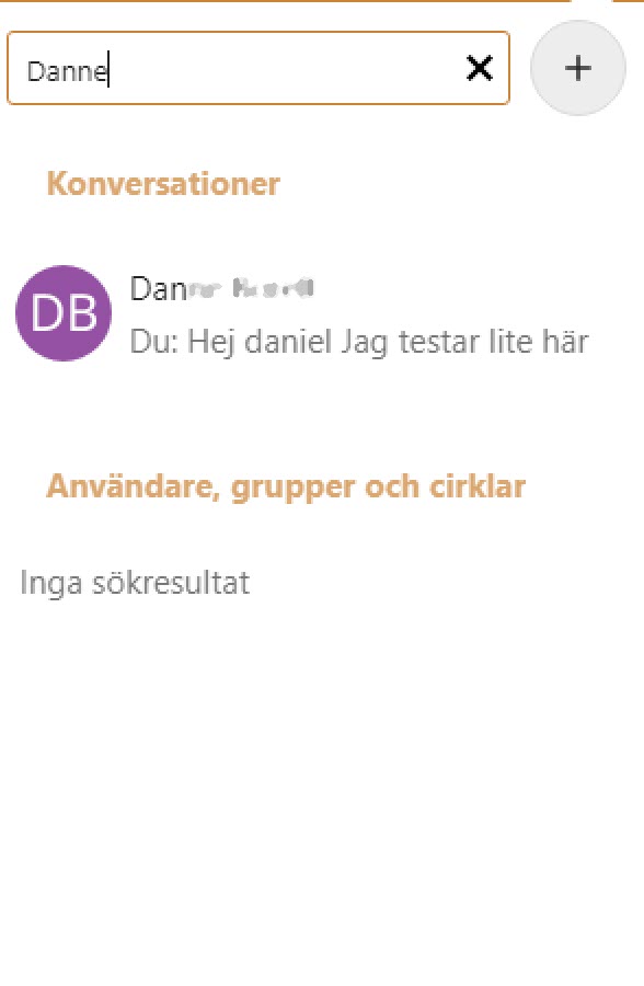 Search for conversations in talk app. 